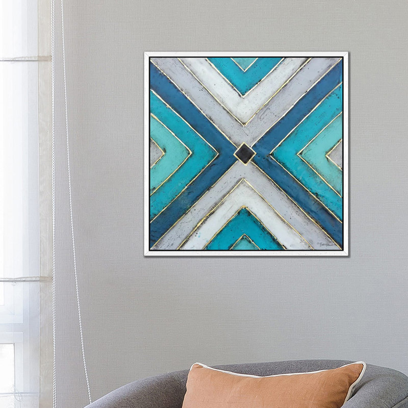 Geometric Common Ground by Britt Hallowell - 1 Piece Wall Art on Canvas, 66.04 cm H x 66.04 cm W, White Floater Frame