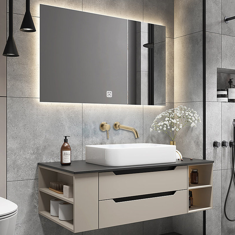 Wall Mounted Bathroom Faucet, Brushed Gold