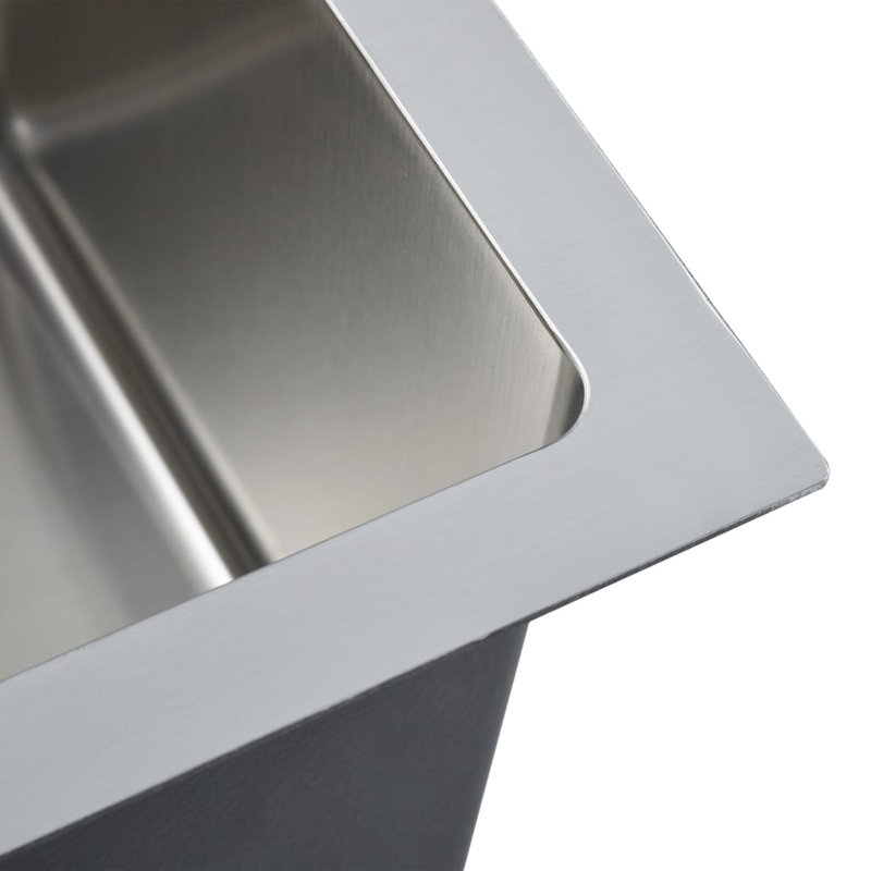 Lystra Handmade Kitchen Sink Stainless Steel, Silver