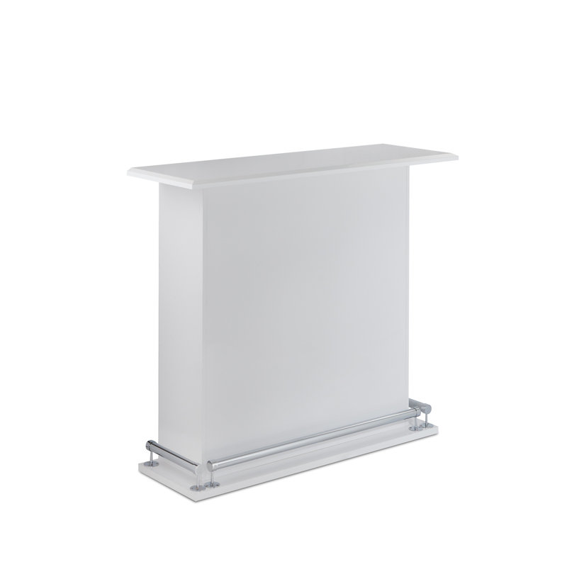 Table de bar rectangulaire blanche ultrabrillante avec options de rangement - choix pratique et élégant pour 6 tablettes brillantes pour l'espace