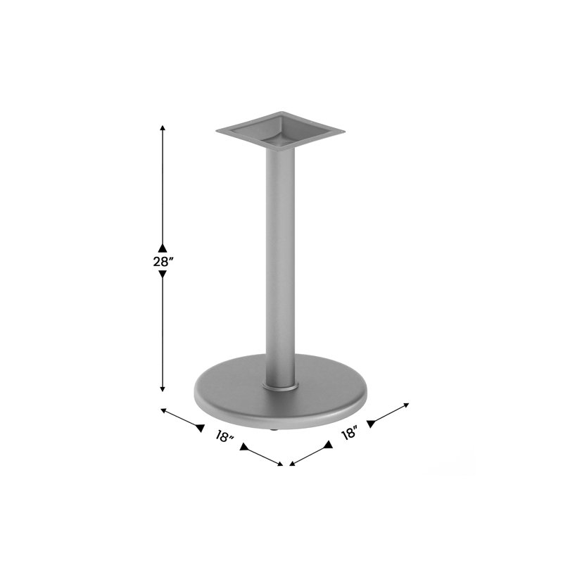Base de table de restaurant Jackson Heights, 18 po, Argent argent
