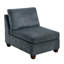 Fauteuil modulaire 3 pièces en chenille grise, structure en bois fournie