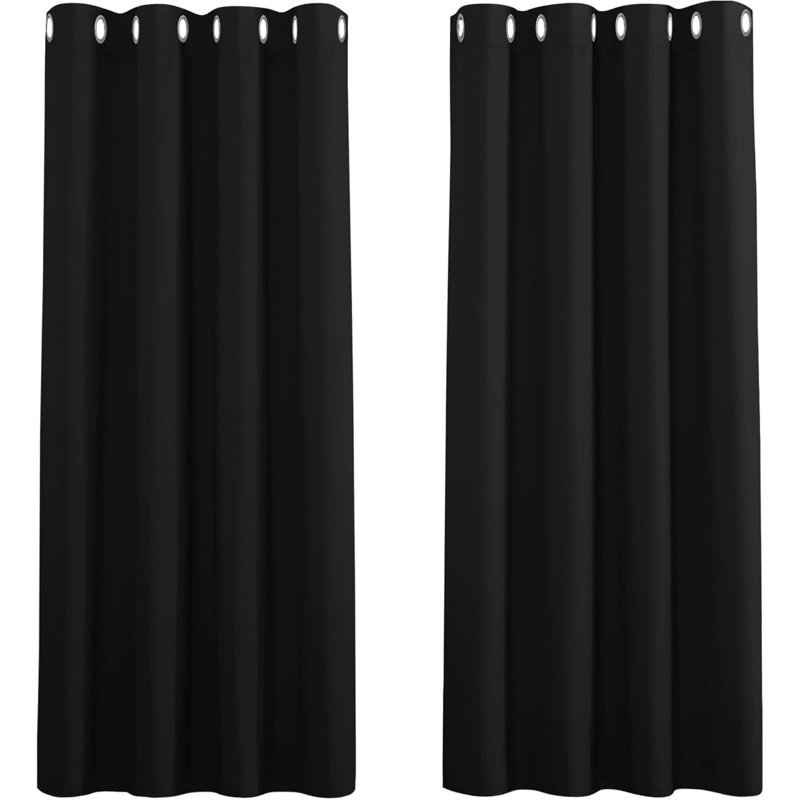 Blackout Curtain Pair, Black