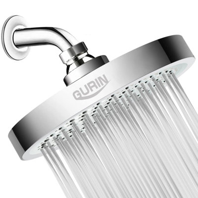 Pomme de douche à haute pression avec angles réglables, buses en silicone anti-colmatage et efficacité de l'eau de 1,8 gal / min