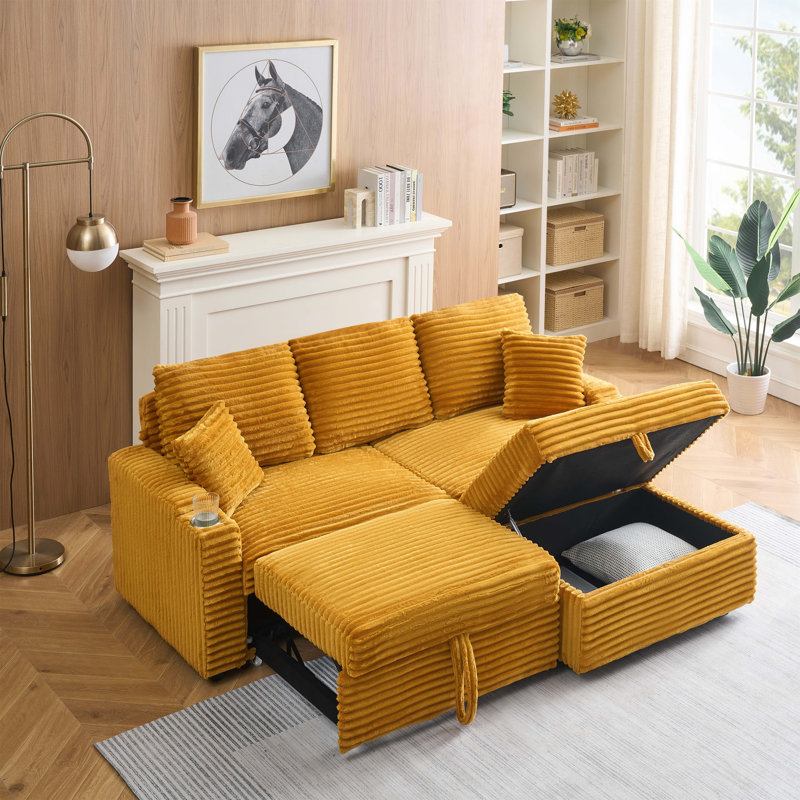 Canapé rembourré en velours Corduroy