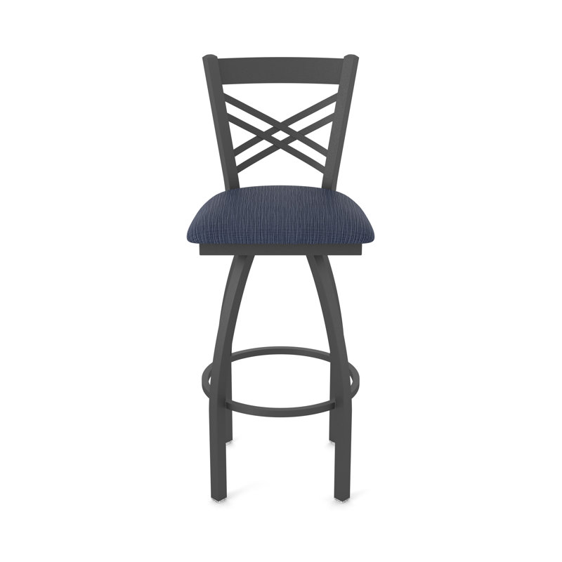 Catalina 36" Swivel Bar Stool, Fabric-Graph Anchor, Pewter