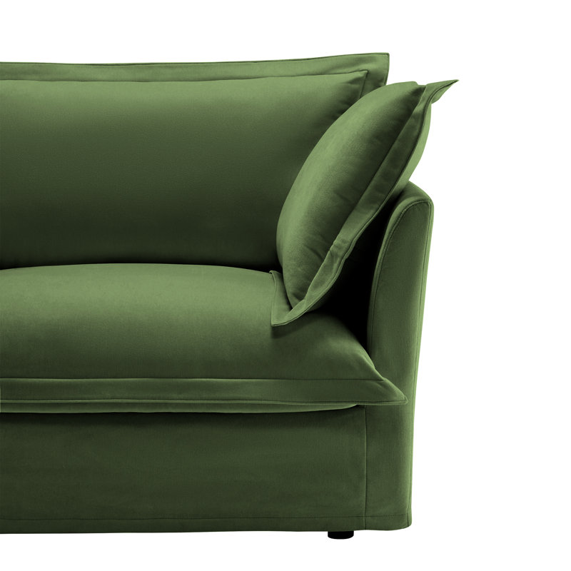 Canapé modulaire sans accoudoirs Aumiller, Vert, H 34,6 po x l 109,8 po x P 33 po, Chenille