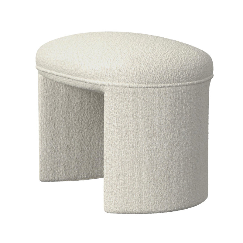 Cheronda Upholstered Ottoman, Cream Boucle