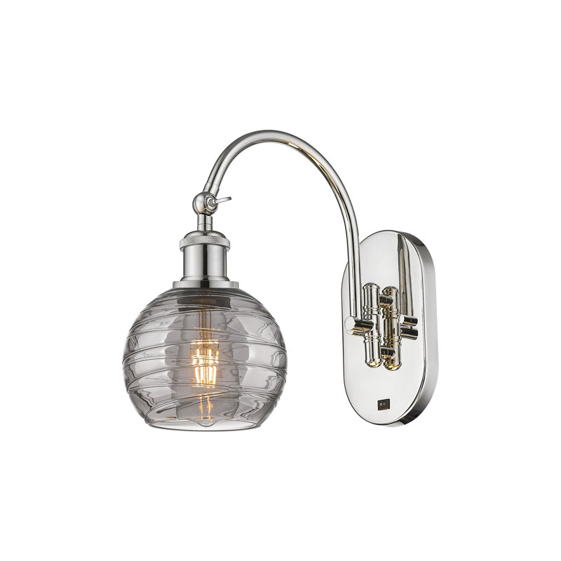 Steel Armed Sconce, Polished Nickel