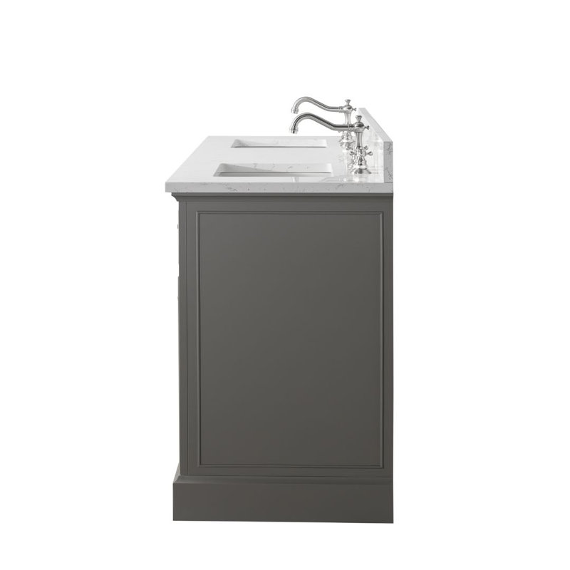 Thompson 72" W Double Bathroom Vanity, Gray/Brushed Nickel