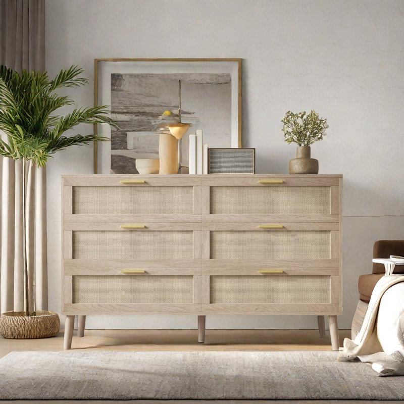 6-drawer Rattan Dresse