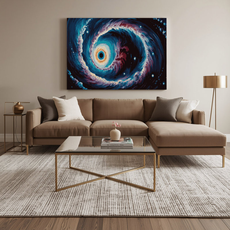 Art mural sur toile mauve Space Helix, H 20 po x l 30 po