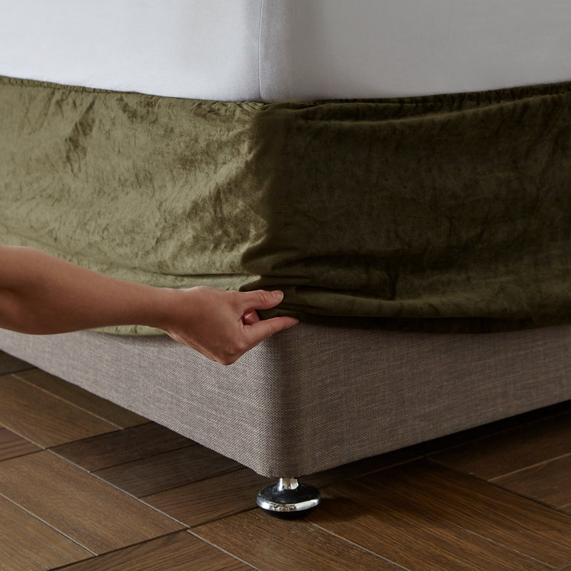 Kingsley Matt Elasticated Divan Base Wrap, Green, UK Double - DE 135 x 190 cm