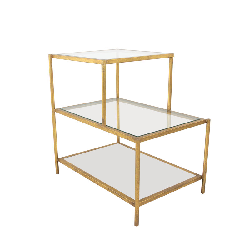 Hanna End Table, Antiqued Gold Leaf