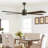 60 in. Brushed Brass Dimmable Ceiling Fan with LED Light and Remote Control 6 Speeds Reversible Noiseless DC Motor, 3CCT