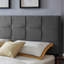 Tête de lit très grande / très élégante: motif gaufré, bords passepoilés, hauteur ajustable de 48,5 à 53 po, lit élégant en tissu d'ameublement gris anthracite, accessoire en tissu-760271737