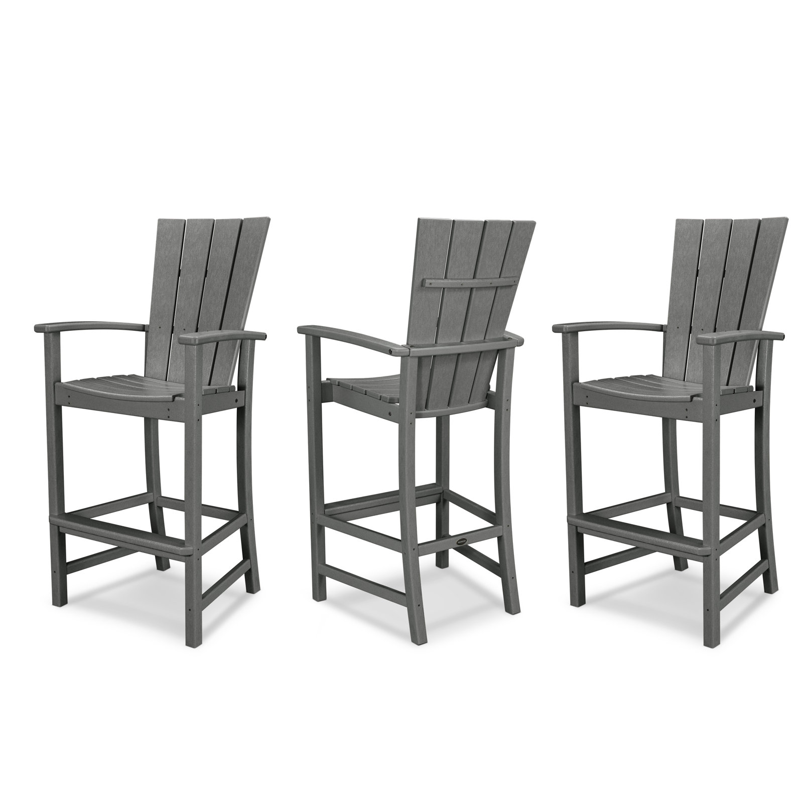 POLYWOOD® Quattro Patio Bar Stool, Slate Gray