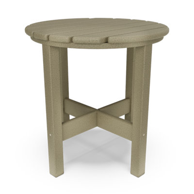 Table de bout ronde en bois patiné