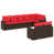 Coussin rouge / cadre brun est en rupture de stock