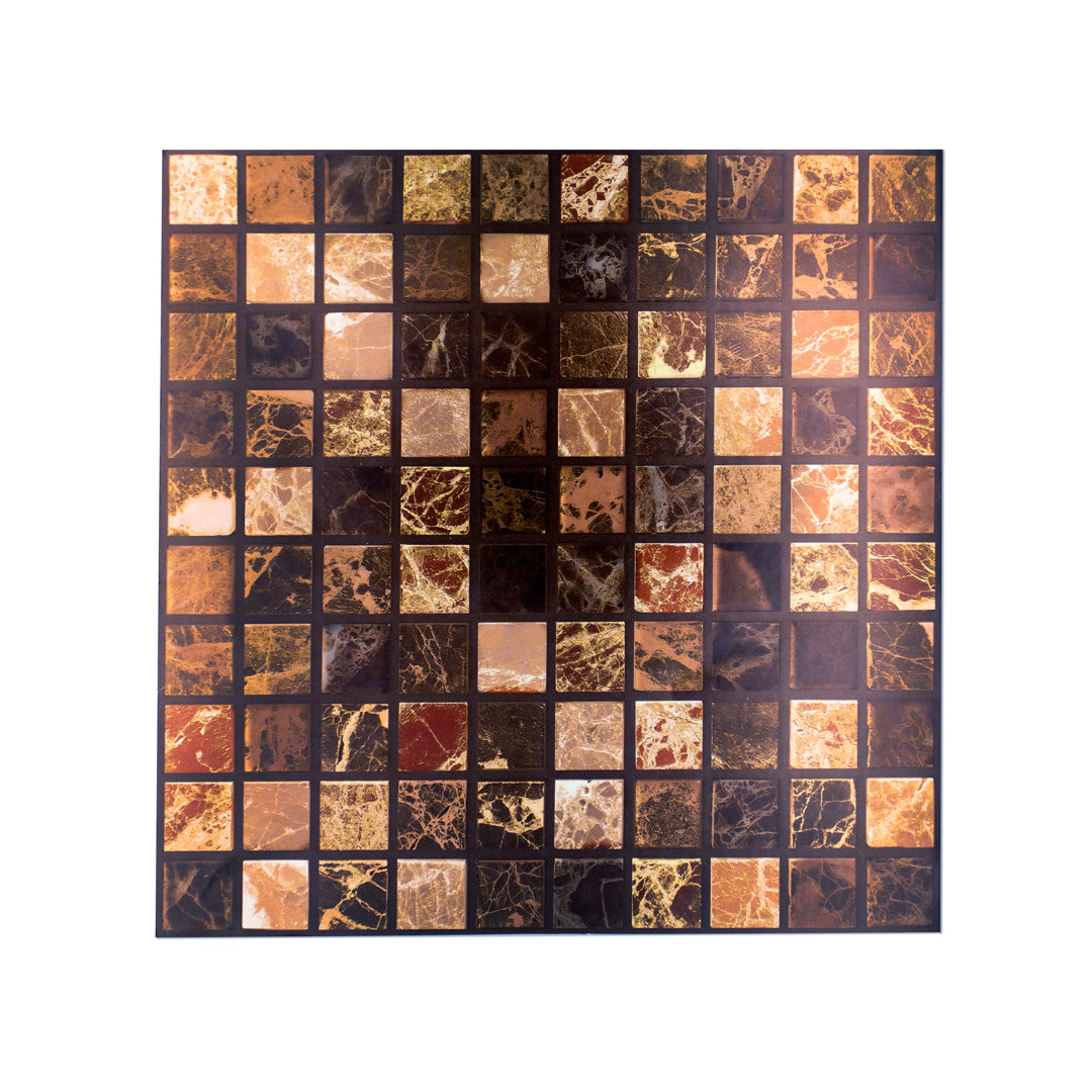 Marquina Metallic Marble Mosaic Wall Tile Sticker Set 15cm x 15cm