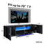 Caelainn High Gloss TV Stand & TV Cabinet, 1 Flip Door, 2 Side Doors, RGB Remote, 15W, Fits 60" TV-716356914-686162354