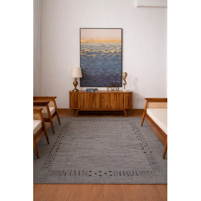Anley Hand Knotted Loom Wool Eco-Friendly Area Rugs - Rectangle, Light Blue Color, Contemporary Modern Design, High Pile Thick Handmade Anti Skid Area Rugs for Living Room, Bed Room
