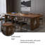 Table de conférence 94,49 po en bois massif brun de style industriel-462286645