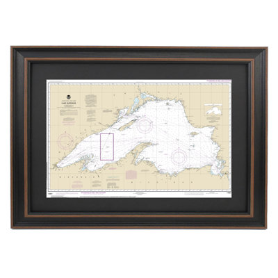 Lac Supérieur | Carte nautique | Reproduction encadrée