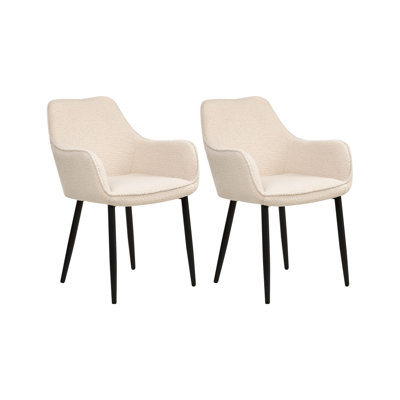 Set of 2 Dining Chairs Alden Boucle
