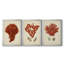 Antique Red Coral I - ensemble de 3 impressions sur toile encadrées-197865922-197865917