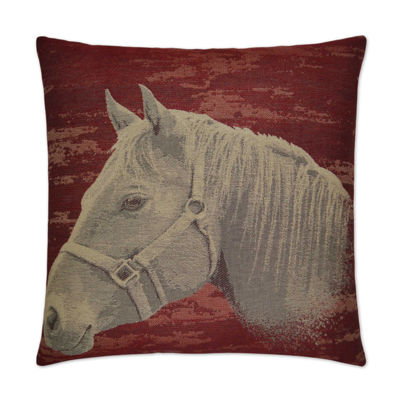 Mister Ed Cotton Blend Throw Pillow, Red