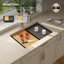 Évier de cuisine à cuve simple en composite de granite 28 po x 19 po Quartz-106951845