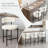 Boucle Bar Stools Set Of 3, 24" Modern Counter Stools With Backs, Upholstered Barstools For Kitchen Island, Bar, Cafe-1981049085