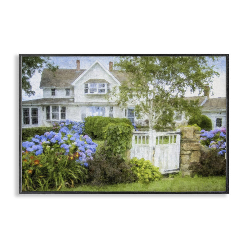  «Beach Getaway Cottage», estampe numérique encadrée par Graffi *ee Studios, H 12 po x l 18 po, Giclée encadrée noir minuit