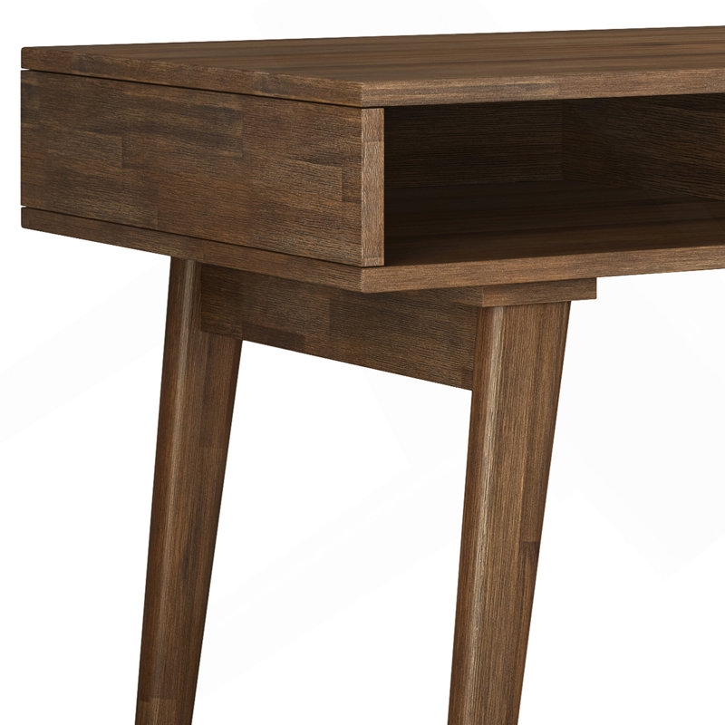 Bureau avec tiroirs latéraux - Brun naturel vieilli rustique