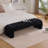 69.7"Wide Modern Upholstered Armless Bed Bench, Channel Tufted Couch Daybed Chaise, Chenille Ottoman Foot Stool For Living Room And Bedroom, Entryway, Black-291296699