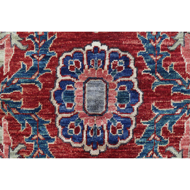 One-of-a-Kind 5'10" X 8'10" Wool Area Rug Red/Navy/Beige