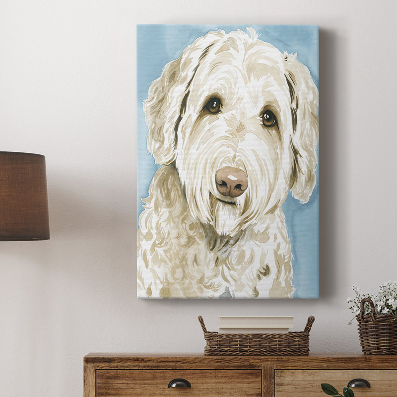 Labradoodle I - galerie sur mesure enveloppée Cavas, H 18 po x l 12 po