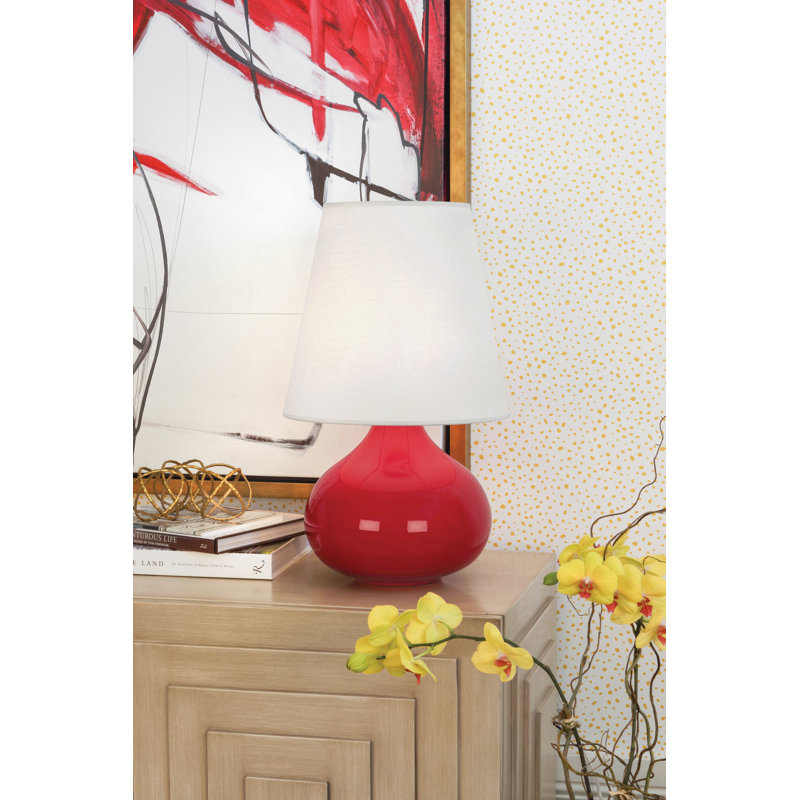 June 24" Table Lamp, Ash, Buff Linen
