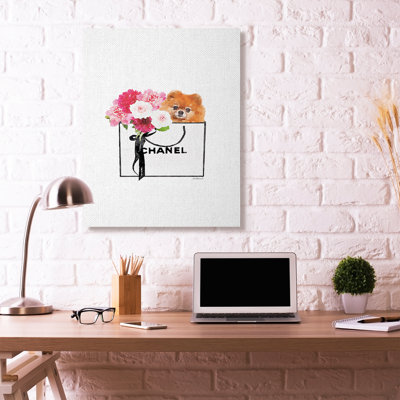 «Fashion Designer Flower And Pet Dog Purse», impression