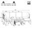 6 - Person Modular Sofa With Adjustable Backrest-976718022