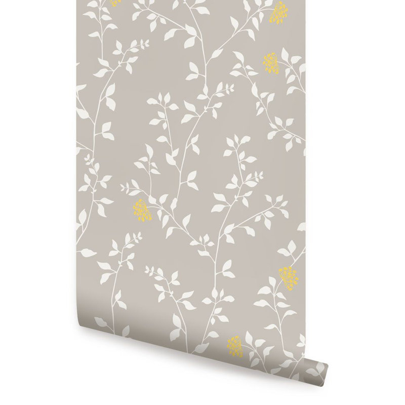 Landin Peel & Stick Abstract Roll, 2'W x 18'H, Light Gray/Yellow