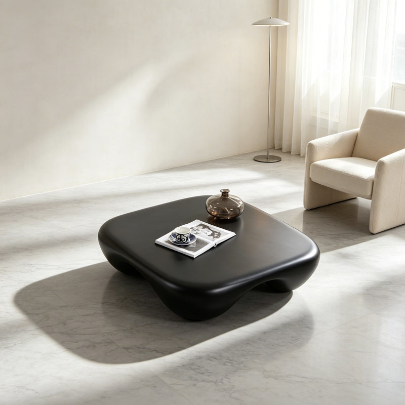 Table basse carrée 39,4 po Modern, Noir
