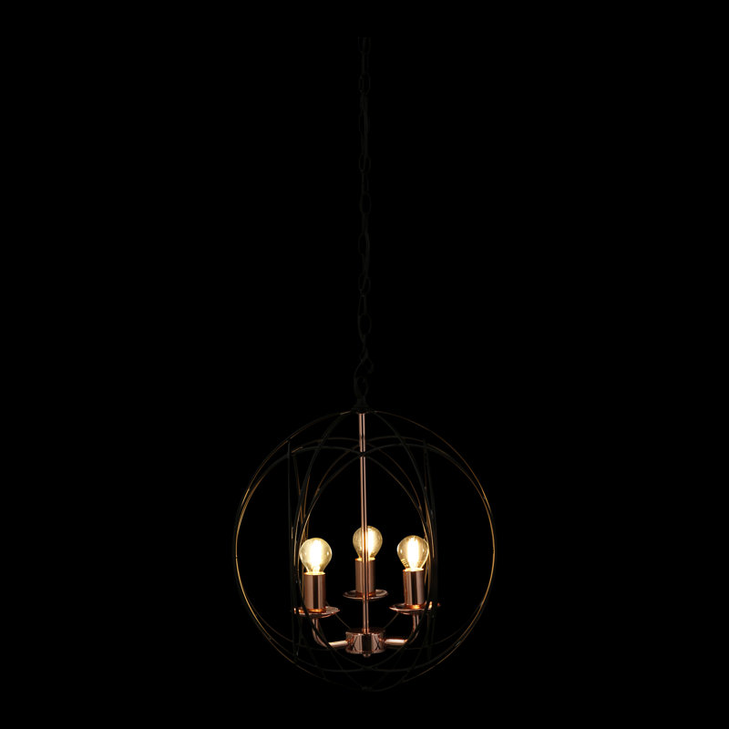 Mcgowan 3 - Light Black/Copper Sphere Pendant