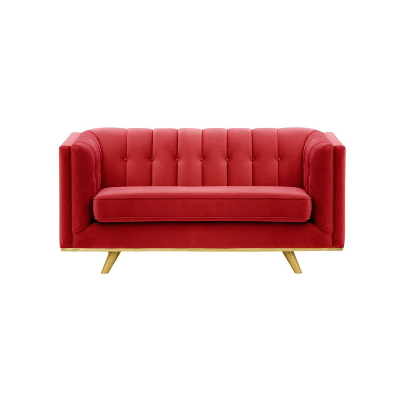 Afsheen 2-Seater Velvet Sofa, 2, Red
