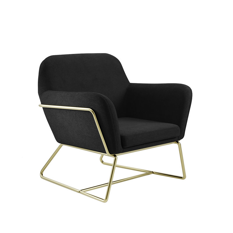 Velvet Armchair, Gold, Black