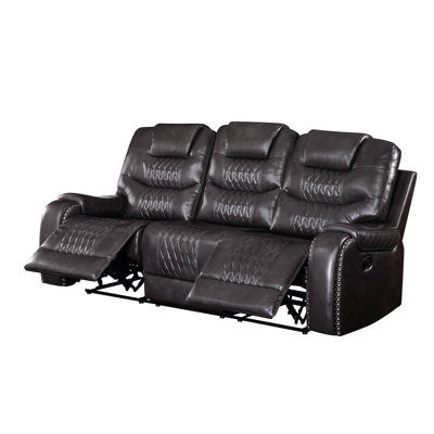 Braylon Synthetic Leather Manual Recliner Sofa