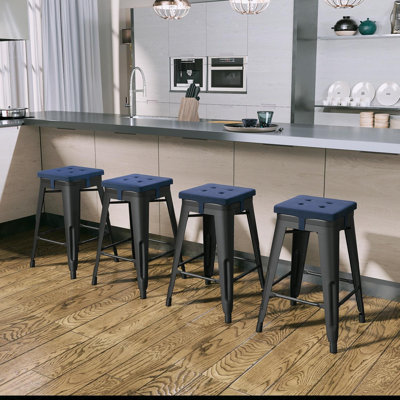 Corena Upholstered Counter Stool with Iron Frame