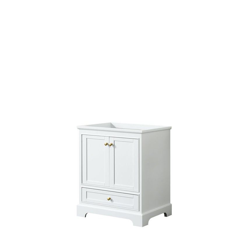 Deborah 29.25'' Single Bathroom Vanity Base Only, White/Gold