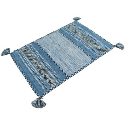 Ricky Striped and Oriental Flatweave Kilim Area Rug
